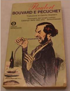 La vecchia copertina di uno straordinario libro di Gustave Flaubert, Bouvard e Pecuchet